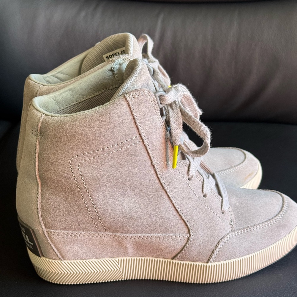 Sorel Out N About Waterproof Leather Wedge Sneakers - Picture 2 of 8